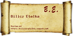 Bilicz Etelka névjegykártya